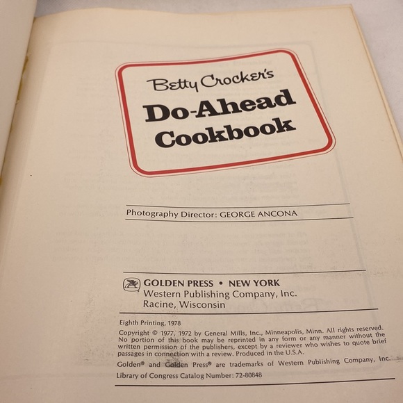 Betty Crocker’s Do-Ahead Cookbook Recipes for the Freezer and the Refrigerator - Picture 3 of 7